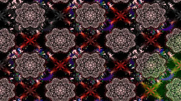 Raster çiçek izi. Çiçekli siyah eskiz deseni. Klasik taslak çizimi.