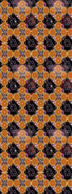 Raster. Düz Çiçek Elementleri Tasarımı. Renkli Bahar Teması çizim şablonu.