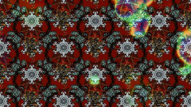 Kahverengi, kırmızı ve gri renklerde. Raster illüstrasyonu. Çiçek buketleriyle klasik tarzda eskiz deseni.