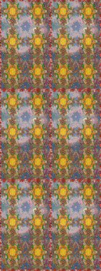 Kahverengi ve nötr renklerde. Raster illüstrasyonu. Kahverengi ve nötr papatyalardan oluşan kahverengi ve nötr bir desen..