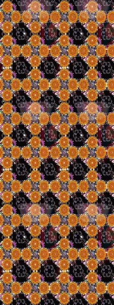 Raster. Düz Çiçek Elementleri Tasarımı. Renkli Bahar Teması çizim şablonu.