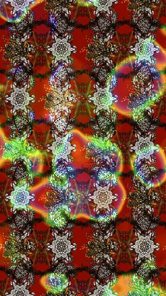 Raster düz çiçek çizim deseni. Hediye ambalaj kağıdı, tebrik kartları, posterler ve pankart tasarımı. Çiçekler kahverengi, kırmızı ve gri renklerde.