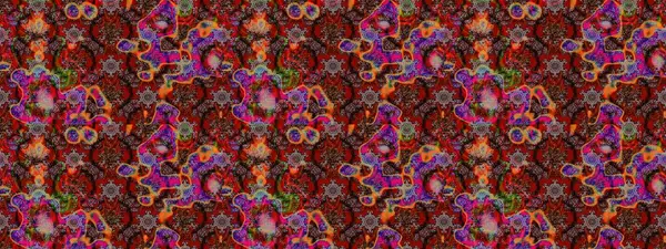 Tekstil, kumaş, ambalaj, hatıra defteri için hoş bir çiçek arkaplanı. Kahverengi, kırmızı ve siyah arka planda. Elle çizilmiş çiçek desenli Raster çizimi. Çocuksu tasarım.