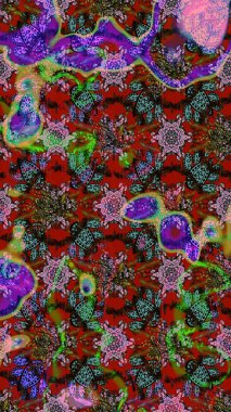 Eskiz arkaplan modeli. Çiçekler kırmızı, kahverengi ve yeşile. Raster hisseleri. Suluboya, elle çizilmiş.