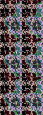 Kızılderili desenli desenli desenli şal deseni. Etnik Mandala süsü. Raster Henna dövme stili. Tekstil, tebrik kartı, boyama kitabı, telefon kılıfı baskısı için kullanılabilir.