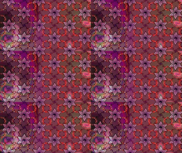 Çiçek. Taslak dekoratif arka plan, çiçek mandala. Kahverengi ve mor renklerde. Raster illüstrasyonu.