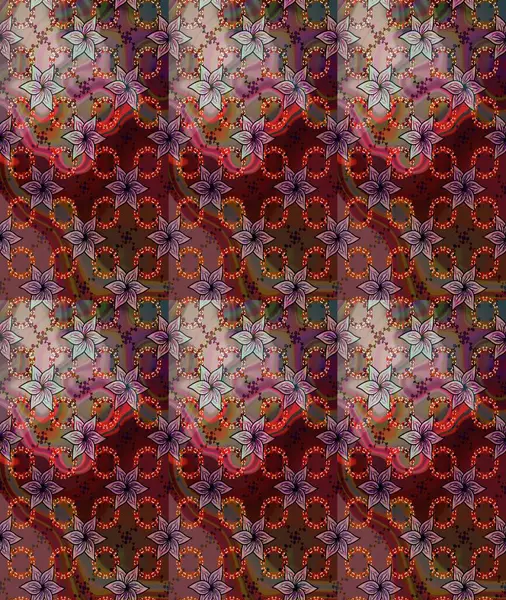 Küçük çiçekteki sevimli çiçek deseni. Soyut çiçek çizim kalıbı arka planı. Kahverengi renklerde. Raster deseni. Raster illüstrasyonu.