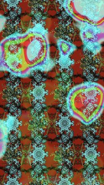 Çiçek arkaplan. - Mavi, kahverengi ve yeşil çiçekler. Çiçek kolajı. Küçük çiçekte güzel bir desen var. Doğa. Raster deseni. Çiçek bileşimi.