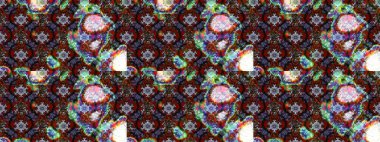 Raster. Renkli Bahar Teması eskiz kalıbı. Düz Çiçek Elementleri Tasarımı.