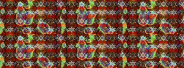 Çiçekler kahverengi, kırmızı ve gri renklerde. Raster düz çiçek çizim deseni. Tasarım hediye paketi, tebrik kartları, posterler ve afiş tasarımı.