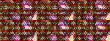 Çiçeksel fantezi tasarımı ve parlak bir arka plan çizimi. Düz Çiçek Elementleri Tasarımı. Renkli Bahar Teması çizim şablonu.