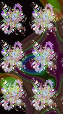 Raster illüstrasyonu. Güzel kumaş deseni. Bahar çiçekli güzel bir çiçek deseni..