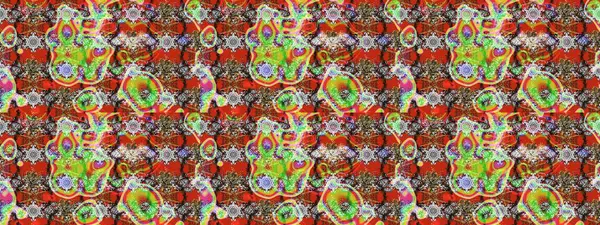 Kahverengi, kırmızı ve gri renklerde Asya tekstili. Raster illüstrasyonu. Suluboya çiçekli çiçek deseni.