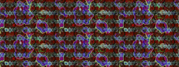 Raster illüstrasyonu. Kırmızı, kahverengi ve gri renklerde Asya tekstili. Suluboya çiçekli çiçek deseni.