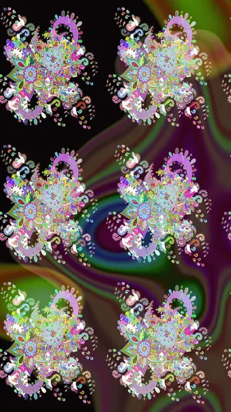 Raster illüstrasyonu. Güzel kumaş deseni. Bahar çiçekli güzel bir çiçek deseni..