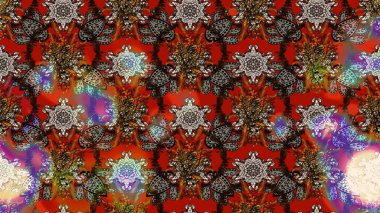 Raster illüstrasyonu. Yumuşak, bahar çiçekleri kahverengi, kırmızı ve gri renklerde. Raster çiçek desenli ve çiçekli..