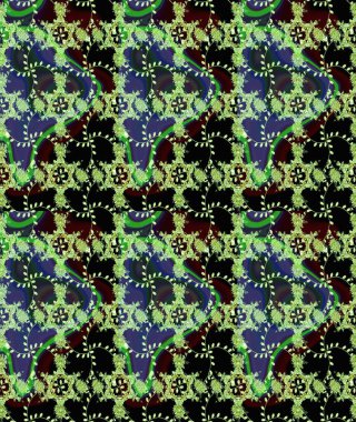 Raster illüstrasyonu. Renkli Bahar Teması eskiz kalıbı. Taslak desenli, modaya uygun kumaş deseni. Şirin çiçek elementleri. Düz Çiçek Elementleri Tasarımı.