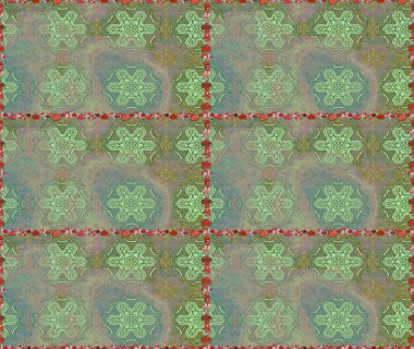 Millefleur 'lar. Oldukça eski bir besin torbası deseni küçük nötr yeşil, çiçekler. Tekstil, kumaş, kapaklar, duvar kağıtları, baskı, naylon, yapıştırma, örgü, dekupaj için çiçeksiz arkaplan