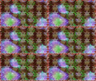 Raster. Güzel suluboya çiçekler, parlak resimler ilham verici ve yeşil çiçek desenli arkaplan..