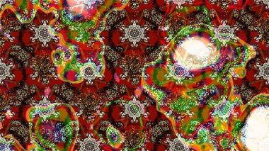 Çiçek desenli raster, kahverengi, kırmızı ve nötr çizgi desenli soyut raster arkaplan. Modern stil dokusu.