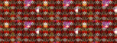 Şirin çiçekli, desenli, kahverengi, kırmızı ve siyah renkli renkli bir eskiz. Tekstil için suluboya eskiz deseni. El çizimi çiçek çizimi deseni (fayans)).