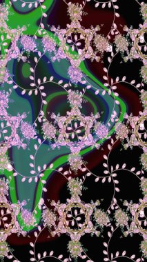 Renkli Bahar Teması eskiz kalıbı. Düz Çiçek Elementleri Tasarımı. Raster illüstrasyonundaki çiçek desenli çizim. Siyah, nötr ve yeşil renkte çiçekler.