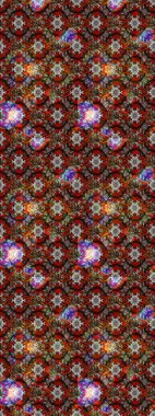 Küçük çiçekteki sevimli çiçek deseni. Kahverengi, kırmızı ve siyah renkte çiçekler.