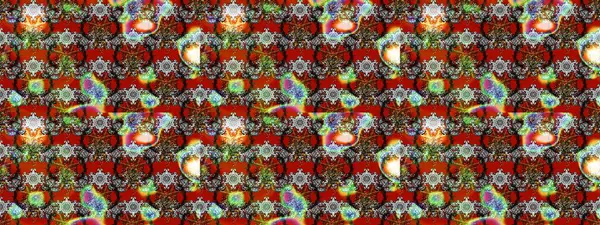 Raster illüstrasyonundaki çiçek desenli çizim. Gri, kırmızı ve kahverengi renkte çiçekler.