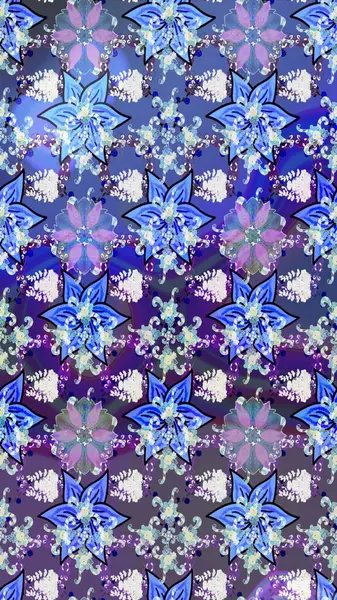 Moda baskısı. Raster illüstrasyonu. Dekorasyon ve tasarım için güzel bir desen. Eski model. Suluboya çizim kalıbı. Çiçeğin suluboya çizimlerinin zarif deseni.