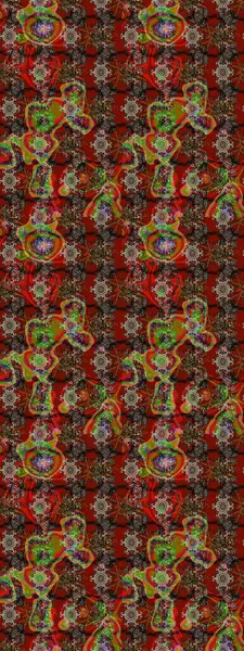 Çiçeksel elementlerle süslenmiş zarif raster dokusu. Kahverengi, kırmızı ve gri renkli, parlak çiçekli, soyut çizim deseni. Küçük çiçekte şirin bir çiçek deseni var..