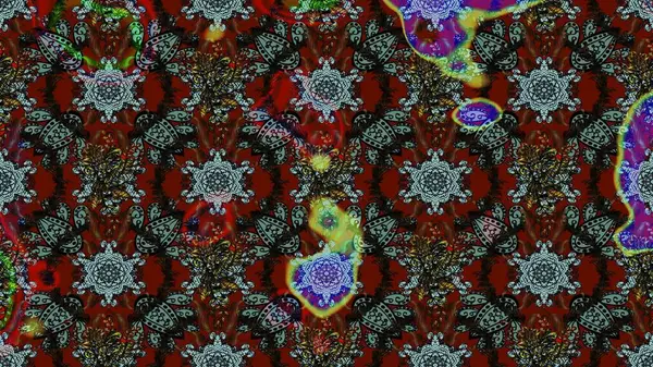 Çiçek desenli eskiz. Renkli Bahar Teması eskiz kalıbı. Gri, kahverengi ve kırmızı renkte çiçekler. Düz Çiçek Elementleri Tasarım Raster illüstrasyonu.