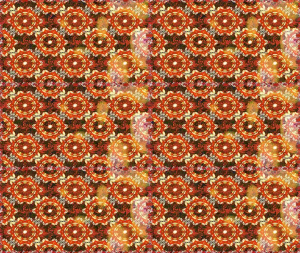 Kahverengi renklerde, altın elementlerle kusursuz desen. Geleneksel oryantasyon süsü. Klasik klasik klasik arka plan. Kusursuz klasik raster altın desenli.