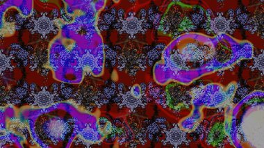 Kahverengi, mor ve gri renkli çiçekler. Tropik çiçek desenleri. Raster illüstrasyonu.