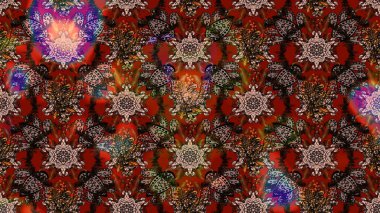 Çizgi çizimi kalıbı. Raster Moda kumaş deseni. Şirin çiçekler..