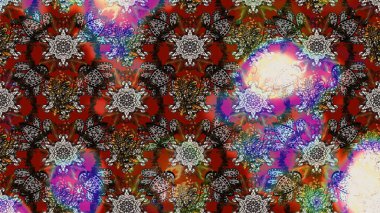 Kahverengi, gri ve kırmızı renkte çiçekler. Gömlek baskısı için çiçek boyası. Çiçek eskiz kalıbı geçmişi.