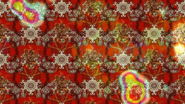 Çizim çiçek deseni duvar kâğıdı olarak kullanılabilir. Raster illüstrasyonu. Kahverengi, kırmızı ve bej renkte çiçekler.