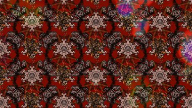 Vadinin çiçekleri kahverengi, kırmızı ve siyah renklerde. Raster çiçek desenleri çiziyor..