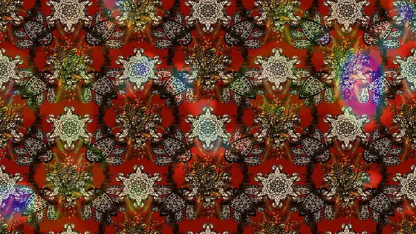 Eskiz arkaplan modeli. Kahverengi, kırmızı ve bej renkli yapraklı yabani çiçekler. Suluboya, elle çizilmiş. Raster illüstrasyonu.