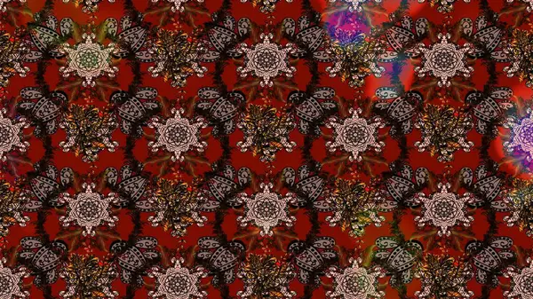 Vadinin çiçekleri kahverengi, kırmızı ve siyah renklerde. Raster çiçek desenleri çiziyor..