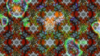 Renkli Bahar Teması eskiz kalıbı. Düz Çiçek Elementleri Tasarımı. Sevimli çiçek raster deseni. Çiçekler kahverengi, yeşil ve gri renklerde.