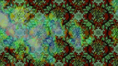 Botanik çizim kalıbı. Raster deseni. Organik elementler. Suluboya etkisi.