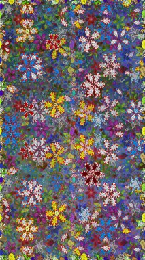 Raster illüstrasyonu. Tekstil ya da kitap kapakları, imalat, duvar kağıtları, baskı, hediye paketi ve yapıştırma kitabı için çiçeksiz arka plan. Küçük ölçekli çiçeklerdeki basit sevimli desen.