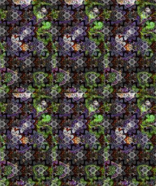 Tekstil için suluboya eskiz deseni. Şirin çiçekli, desenli, gri renkli bir eskiz deseni. El çizimi çiçek çizimi deseni (fayans)).