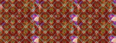 Raster illüstrasyonundaki çiçek desenli çizim. Çiçekler suluboya tarzında kahverengi, kırmızı ve bej renklerinde.