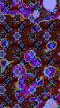 Çiçekli çiçek deseni, suluboya. Düz Çiçek Elementleri Tasarım Raster illüstrasyonu. Mor, kahverengi ve mavi renkte çiçekler. Renkli Bahar Teması çizim şablonu.