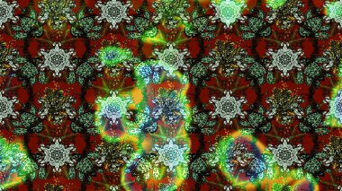 Düz Çiçek Elementleri Tasarımı. Raster illüstrasyonu. Yeşil, kahverengi ve siyah renklerde zarif çiçekli suluboya. Renkli Bahar Teması çizim şablonu.