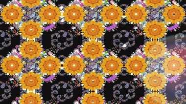 Güzel kumaş deseni. El çizimi. Çiçekler, dallar, bitkiler ve çiçekler. Raster illüstrasyonu.