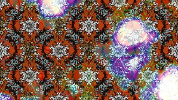 Kahverengi, nötr ve gri renkte çiçekler. Renkli Yaz Temalı eskiz kalıbı. Raster illüstrasyonundaki çiçek desenli çizim. Düz Çiçek Elementleri Tasarımı.