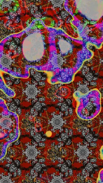 Küçük çiçekli basit bir çiçek çizimi. Moda baskısı, albüm, ambalaj kağıdı ve duvar kağıdı için zarif dekoratif süslemeler. Gri, kahverengi ve kırmızı renkte şirin çiçekler. Raster illüstrasyonu.