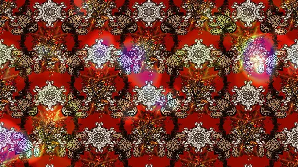 Hediye ambalaj kağıdı, tebrik kartları, posterler ve pankart tasarımı. Kahverengi, kırmızı ve siyah renkte çiçekler. Raster düz çiçek çizim deseni.